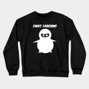 Fight Fascism Chick (White) Crewneck Sweatshirt